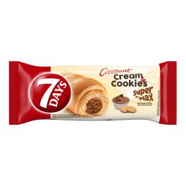   7DAYS Super Max Cream&Cookies croissant mogyikrém töltelék keksz darab-98g