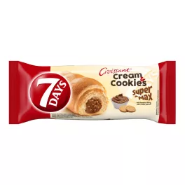   7DAYS Super Max Cream&Cookies croissant mogyikrém töltelék keksz darab-98g