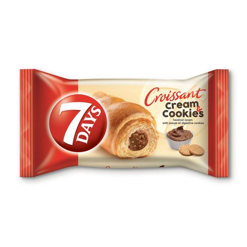 7DAYS Cream&Cookies croissant mogyorós töltelék és kekszdarabok - 60g