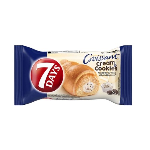 7DAYS Cream&Cookies croissant vaníliás töltelék és kekszdarabok - 60g