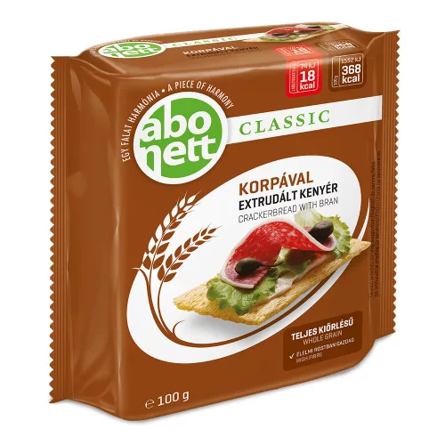Abonett teljes kiőrlésű extrudált kenyér korpával - 100g