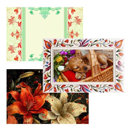 Ajándéktasak fekvő B lakk többféle - 25x20x8cm