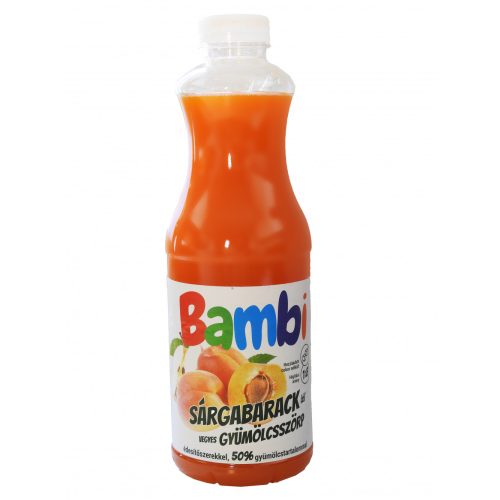 Bambi light sárgabarack ízű gyümölcsszörp - 1000ml