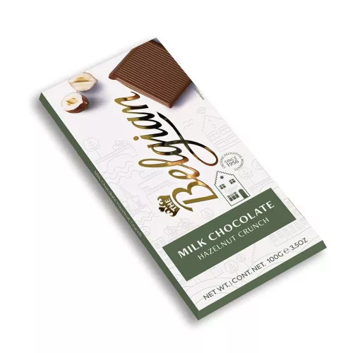 Belgian táblás tejcsokoládé ropogós mogyoróval - 100 g