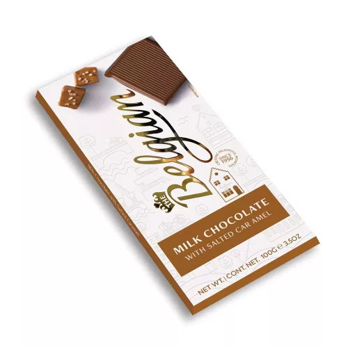 Belgian táblás sós karamellás tejcsokoládé - 100 g