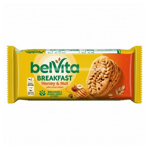 Belvita Breakfast mogyorós és mézes, gabonás keksz csokoládédarabok - 50g