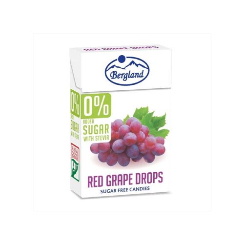 Bergland Red Grape drops cukormentes keménycukorka - 12x40g