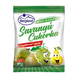   Bergland savanyú cukorka körte-szőlő ízű, töltetlen-70g