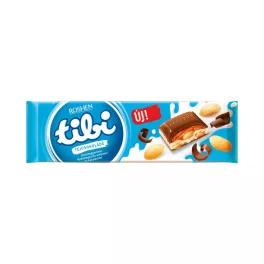   Tibi táblás tejcsokoládé földimogyoró-földimogyorókrém-karamell - 295g