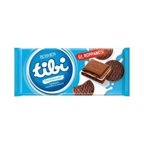 Tibi táblás tejcsokoládé tejkrém-karamell-keksz - 100g