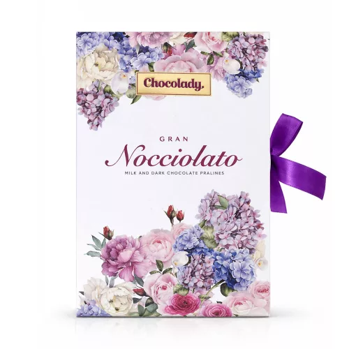 Chocolady könyv praliné mogyorós töltelékkel ét- és tejcsok. - 150 g