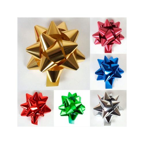 Dekorcsillag metál közepes - 100 db/csomag