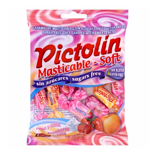 Pictolin cukormentes puhakaramella gyümölcs-tejszín ízű - 65 g