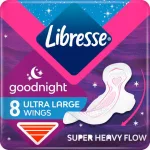 Libresse Ultra Goodnight Large Wings egészségügyi betét - 8db