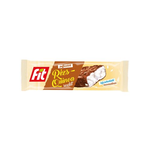 Fit puffasztott rizs-quinoa szelet tejcsokiba mártva - 18g