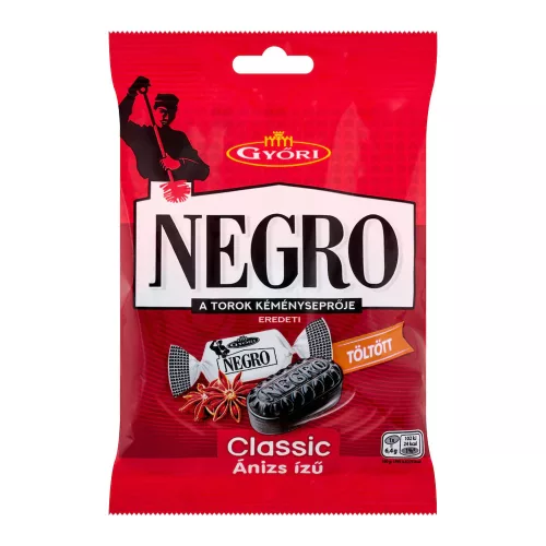 Győri Negro Classic mentol-ánizs ízű töltött keménycukorka - 63g