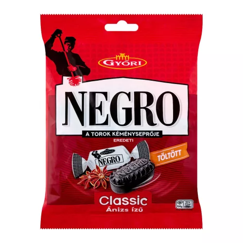 Győri Negro Classic mentol-ánizs ízű töltött keménycukorka - 140g