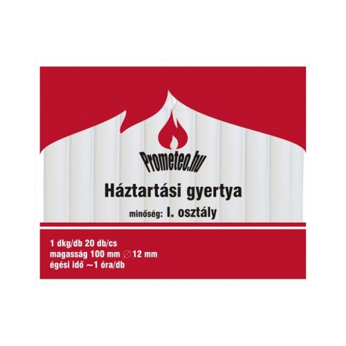 Háztartási gyertya 100mm - 20x10g