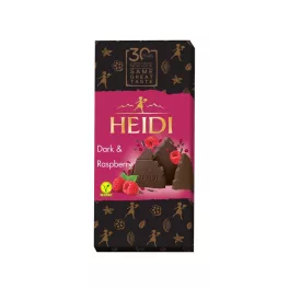 Heidi táblás étcsokoládé málnadarabos - 80g