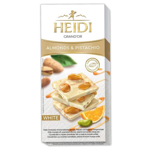 Heidi táblás gourmet fehércsokkoládé mandarin-pisztácia - 100g