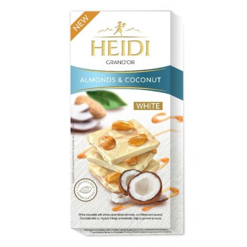 Heidi Grand'Or Fehércsokoládé mandulával és kókusszal - 100g