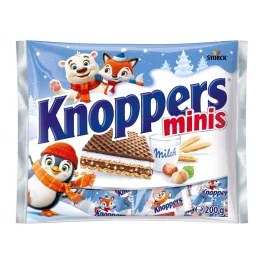   Knoppers Minis töltött ostya kakaós tejbevonóval félig mártva - 200g