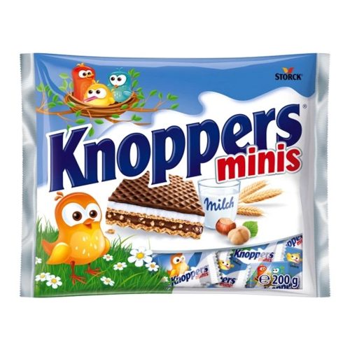Knoppers Minis töltött ostya kakaós tejbevonóval félig mártva - 200g