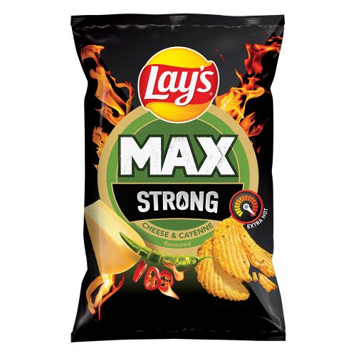 Lays Max Strong sajt és csípőspaprika ízű burgonyachips - 55 g