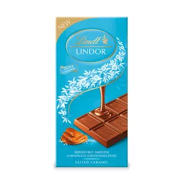   Lindor táblás tejcsokoládé lágyan olvadó sós karamell töltelék -100g