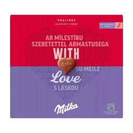   Milka I Love Milka alpesi tejcsokoládé praliné mogyorós krémtöltelék-110g