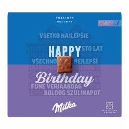   Milka Happy Birthday alpesi tejcsokoládé praliné tejes krémtöltelék - 110g