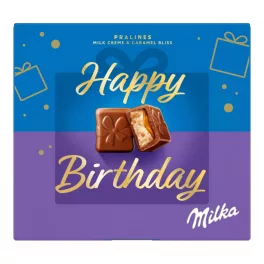   Milka Happy Birthday alpesi tejcsokoládé praliné tejes krémtöltelék - 114g
