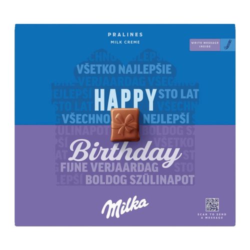 Milka Happy Birthday alpesi tejcsokoládé praliné tejes krémtöltelék - 110g