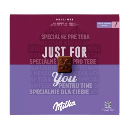 Milka Just for You magas kakaótartalmú tejcsoki praliné kakaós krémmel-110g