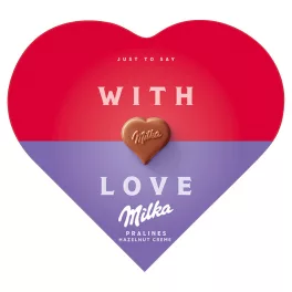   Milka I love Milka alpesi tejcsokoládé praliné mogyorós krémtöltelék-44g