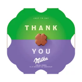   Milka Thank You alpesi tejcsokoládé praliné kakaós krémtöltelékkel - 44g