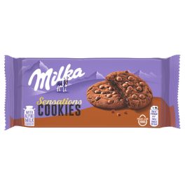  Milka Cookies Sensations középen puha kakaós keksz tejcsoki darabok-156g