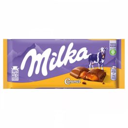 Milka alpesi tejcsokoládé karamellás töltelékkel - 100g