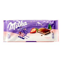   Milka alpesi tejcsokoládé eperízű krémmel töltve - 100g
