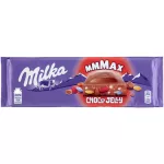 Milka alpesi tejcsokoládé meggyes zselédarabkákkal, cukordrazséval - 250g