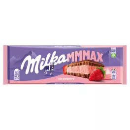 Milka alpesi tejcsokoládé eperízű töltelékkel - 300g