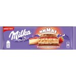 Milka alpesi tejcsokoládé sajttortaízű krém, epres töltelék, keksz- 300g