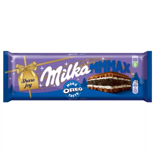 Milka Oreo tejcsokoládé vaníliás tejes krémtöltelék,kakaós keksz - 300g