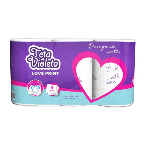 Violeta háztartási papírtörlő Love 3 rétegű 3 tekercs