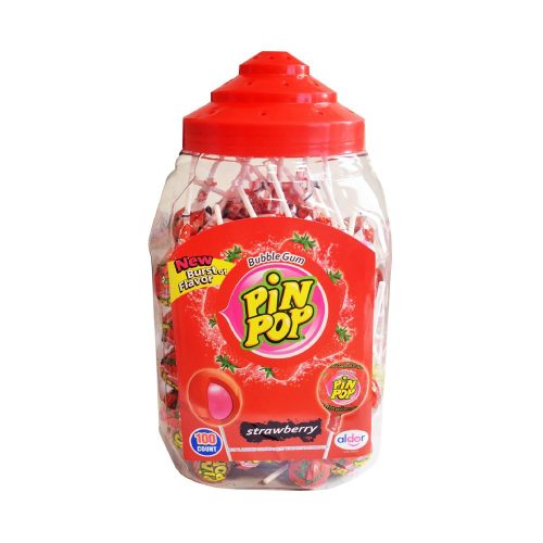 Pinpop eper ízű nyalóka - 100x18g