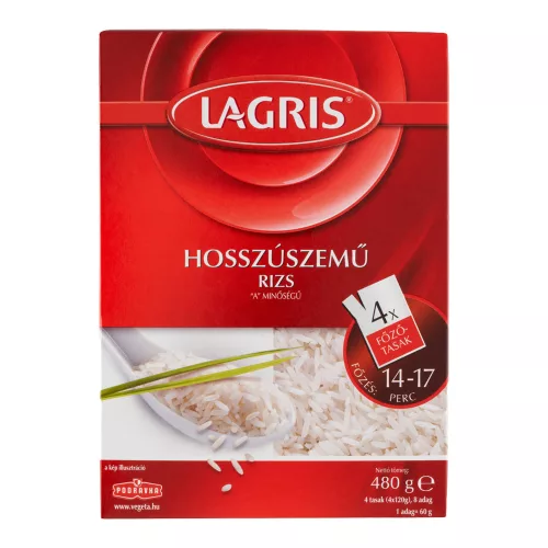 Lagris hosszúszemű főzőtasakos rizs 4x120g - 480g