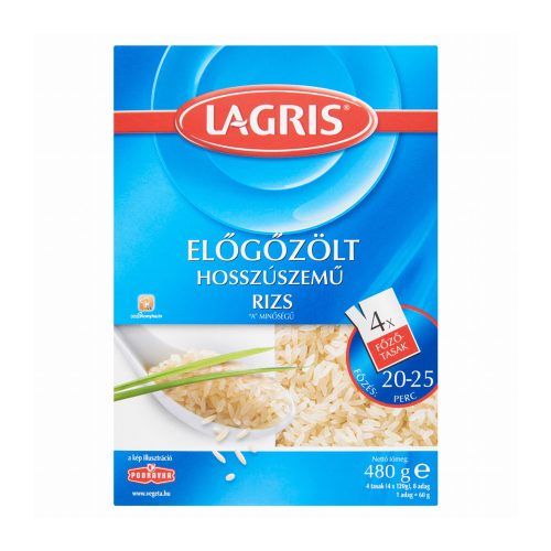 Podravka Lagris előgőzölt főzőtasakos rizs - 480g
