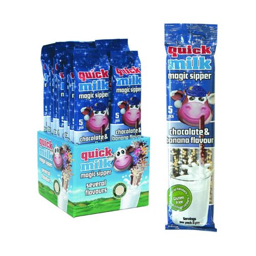 Quick Milk csoki-banán ízű ízesített szívószál - 30g