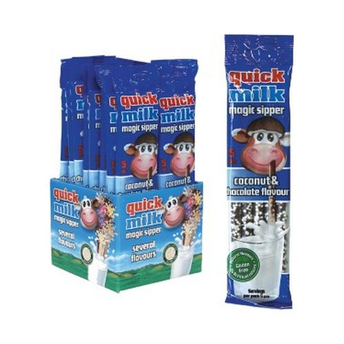 Quick Milk csoki-kókusz ízű ízesített szívószál - 30g