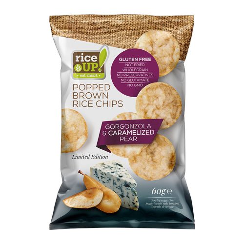 Rice Up rizs chips körte-gorgonzola sajt ízű - 60g